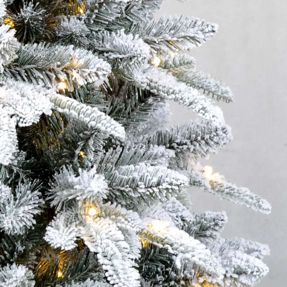 Prelit LED PE PVC Artificial Flocked Christmas Tree Christmas Decoration Snow Pine Tree Wholesale