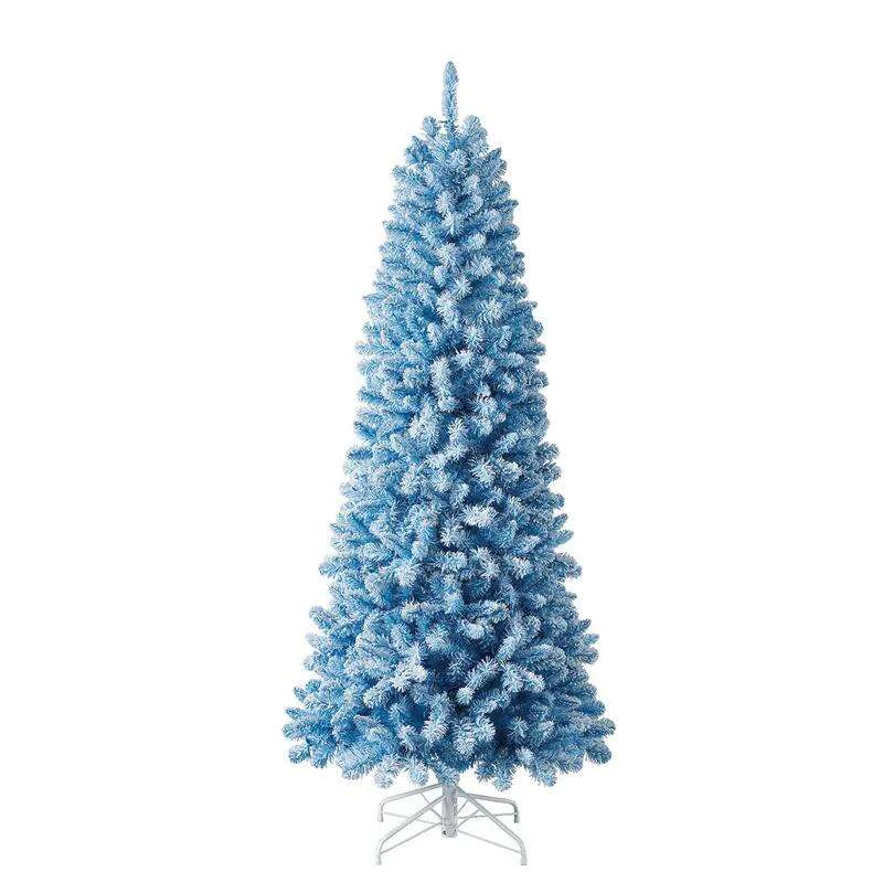 Blue LED Flocked Christmas Tree