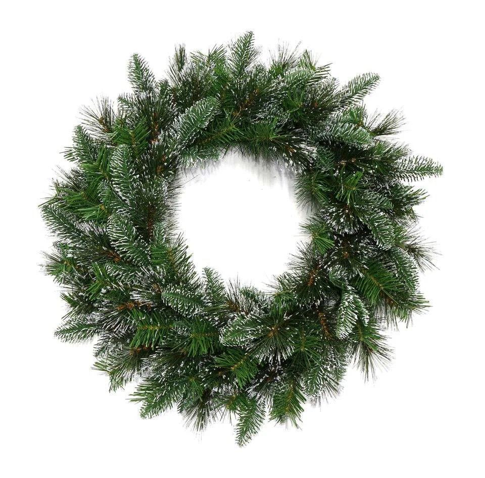 Frosted Pine Needle & PE Mixed Christmas Wreath