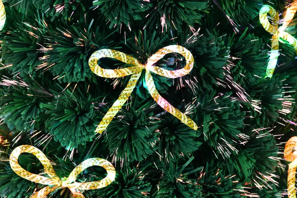 PVC Optical Fiber Christmas Tree With bow-knots