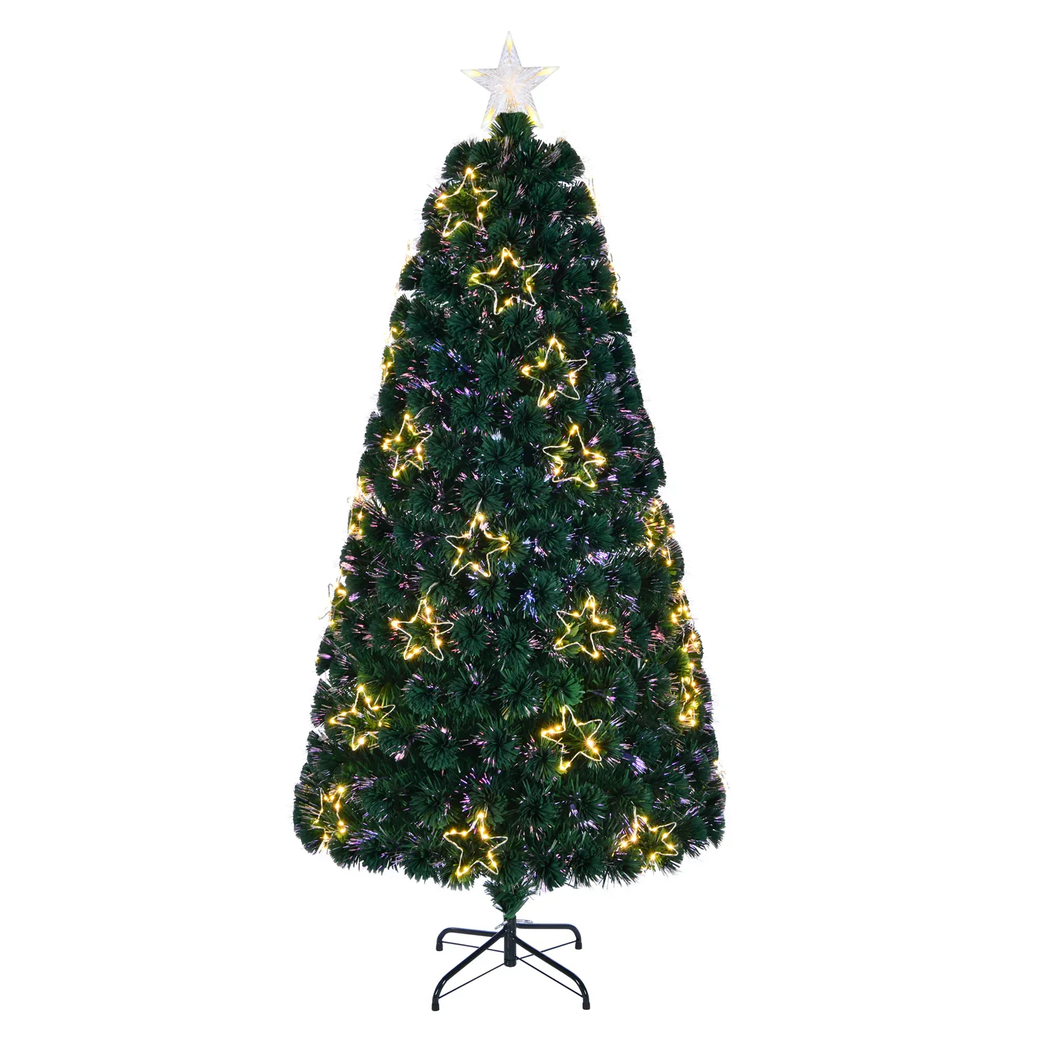 PVC Fiber Optic Christmas Tree With Star decor