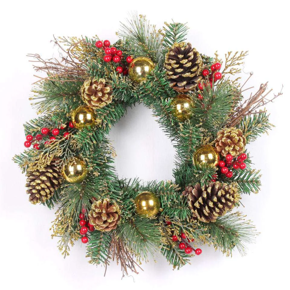 Indoor & Outdoor PVC & Pine Needle Christmas Wreath