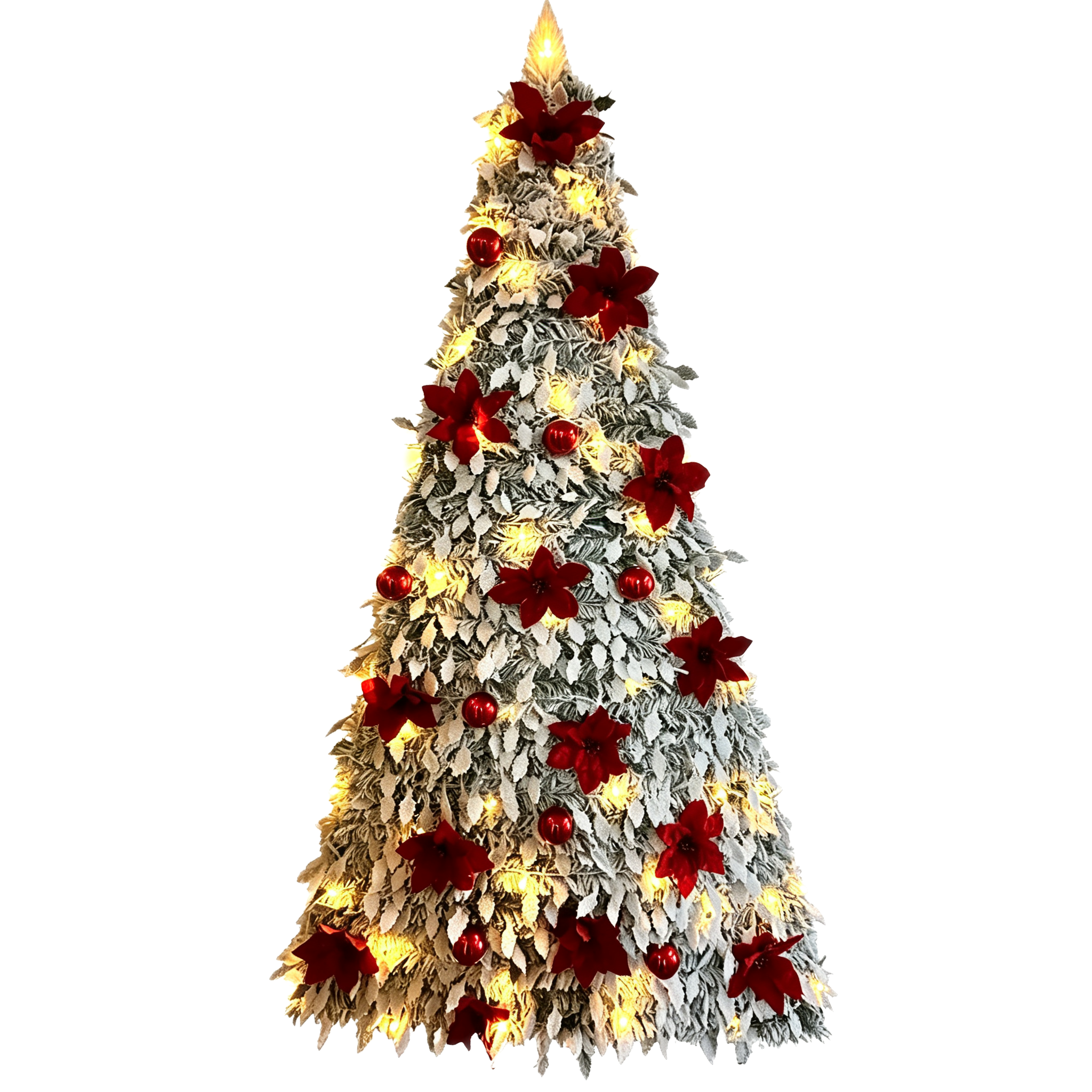 7.5 ft Pre-lit Flocked Mixed Christmas Tree