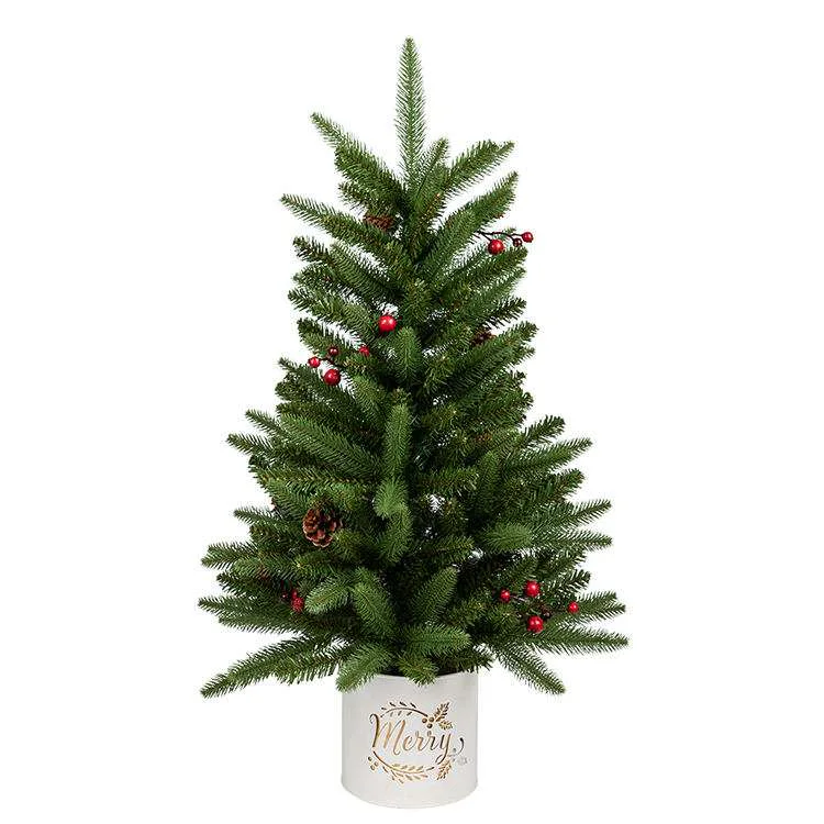 Tabletop Christmas Tree With White Pot