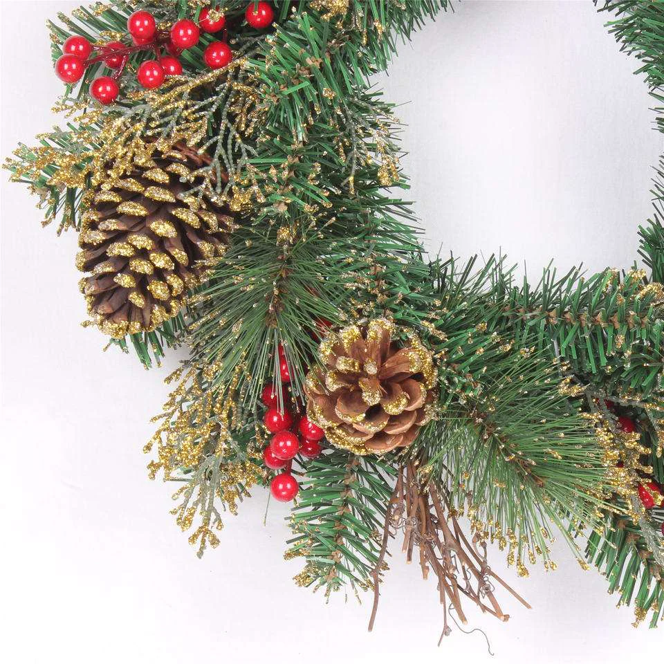 Indoor & Outdoor PVC & Pine Needle Christmas Wreath