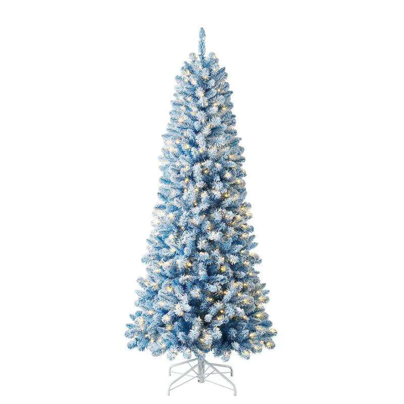 Blue LED Flocked Christmas Tree