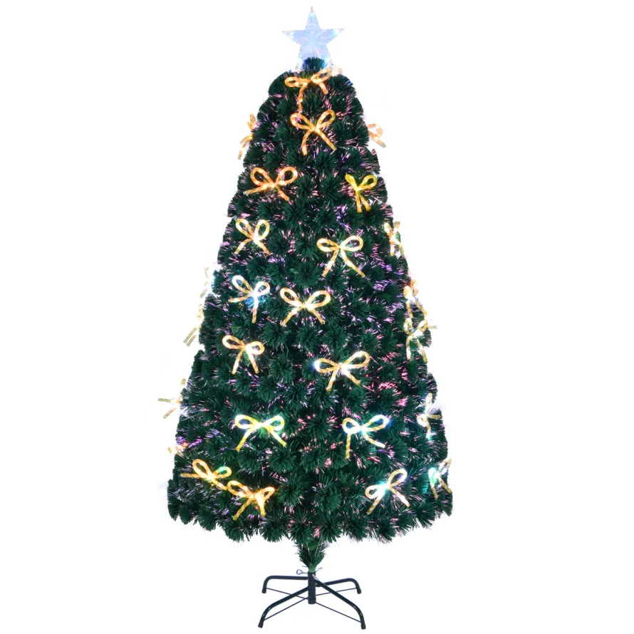 PVC Optical Fiber Christmas Tree With bow-knots