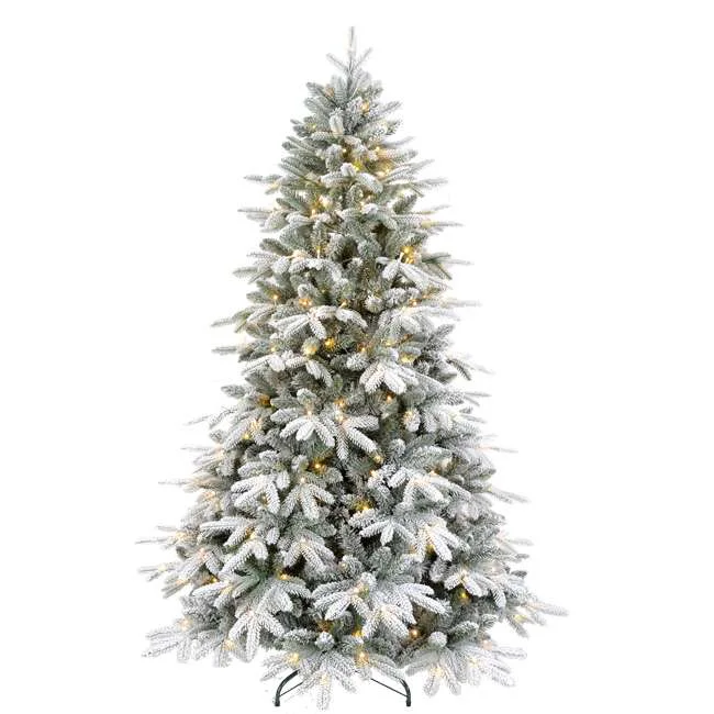 7.5 ft Pre-lit Flocked Mixed Christmas Tree