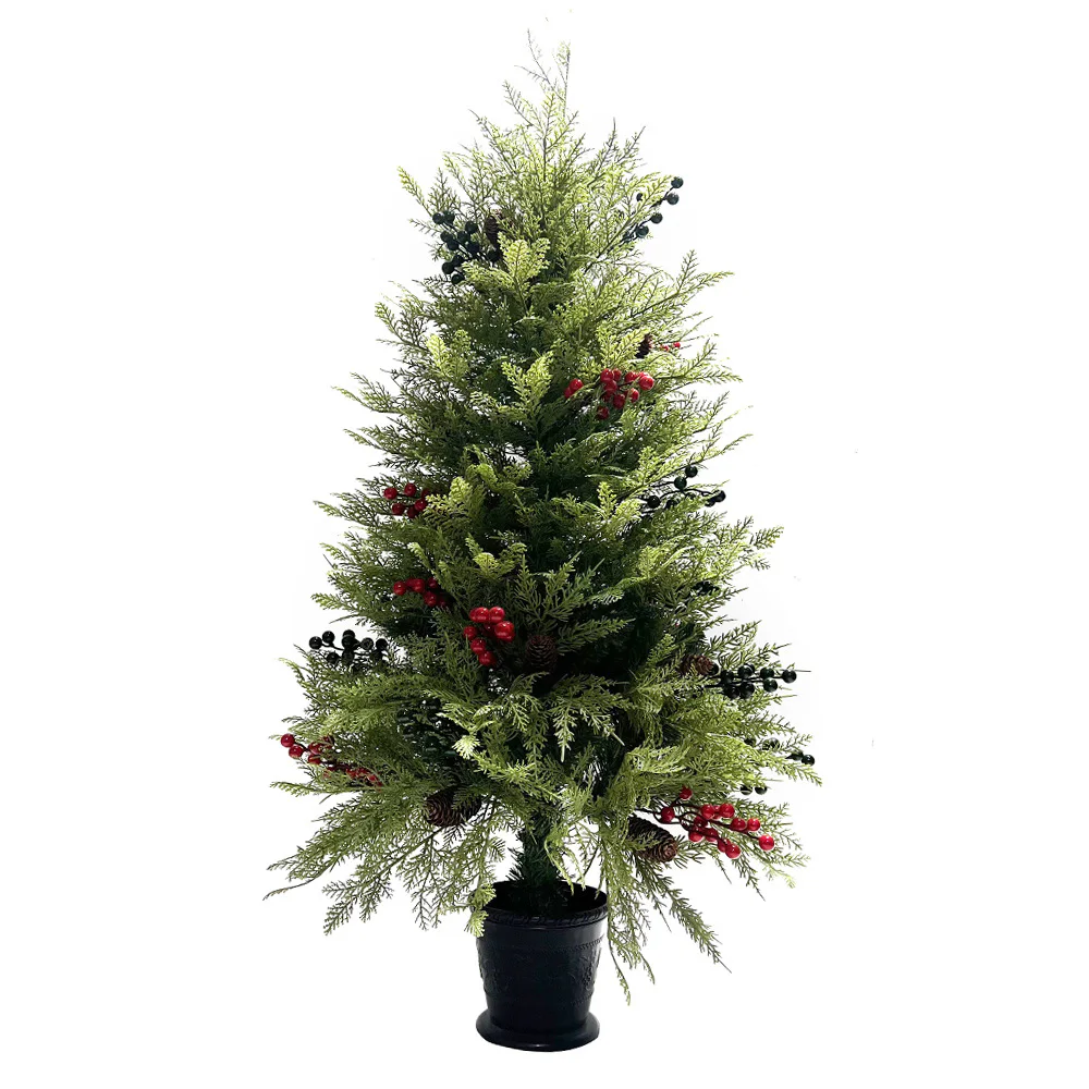 PE Mixed Tabletop Christmas Tree with Berries