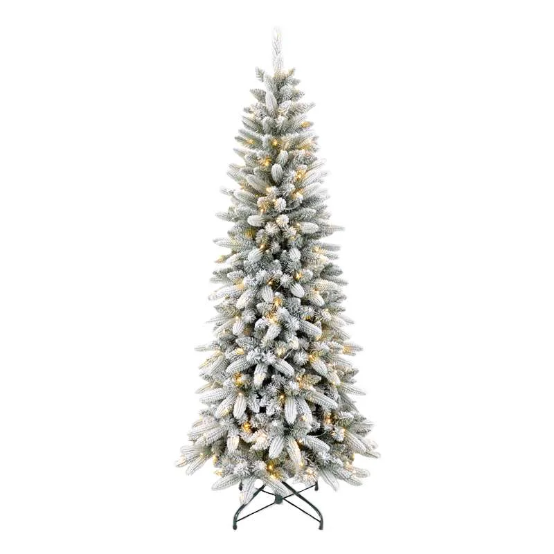 Premium Flocked Pencil Artificial Christmas Tree