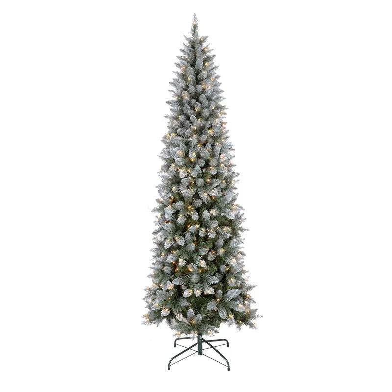 Pre-lit PVC Pencil Christmas Tree With Pine Cones