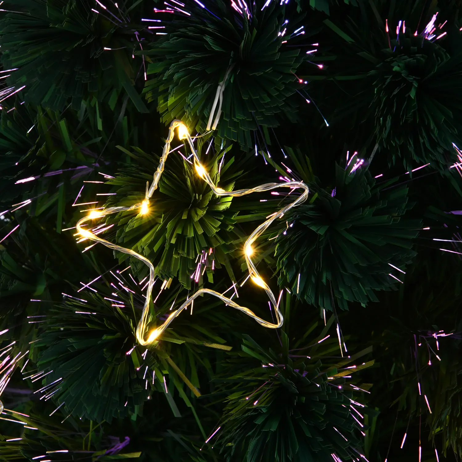 PVC Fiber Optic Christmas Tree With Star decor