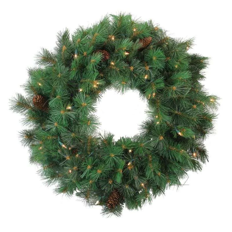 Green Pine Needle Christmas Wreath