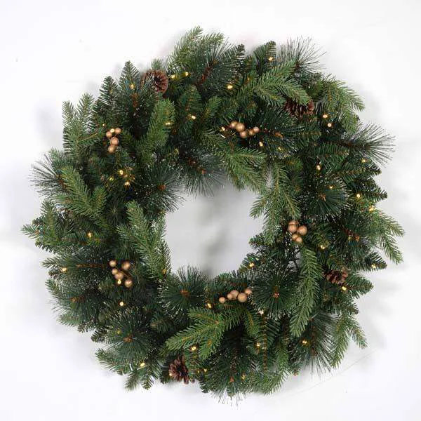 Pre-Lit Mixed Christmas Wreath